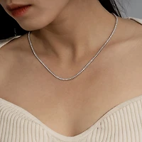 Diamonart Womens White Cubic Zirconia Sterling Silver Inch Tennis Necklace