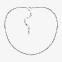 Diamonart Womens White Cubic Zirconia Sterling Silver Inch Tennis Necklace