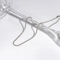 Diamonart Womens White Cubic Zirconia Sterling Silver Inch Tennis Necklace