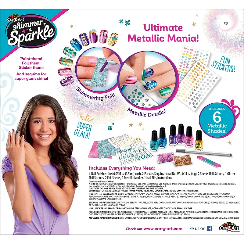 Cra-Z-Art Metallic Rainbow Nail Art Design Kit