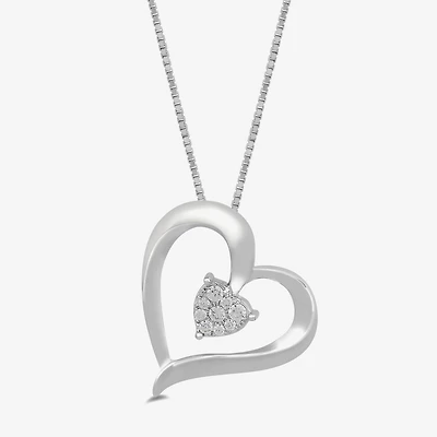 Womens 1/10 CT. T.W. Lab Grown White Diamond Sterling Silver 18 Inch Pendant Necklace