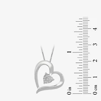 Womens 1/ CT. T.W. Lab Grown White Diamond Sterling Silver Inch Pendant Necklace