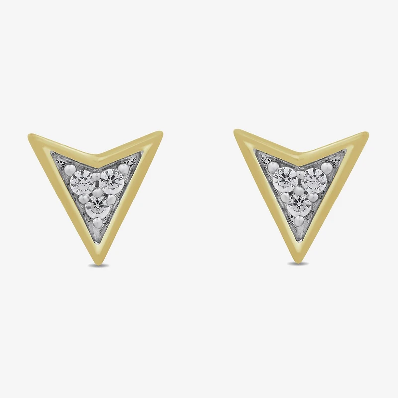 1/10 CT. T.W. Lab Grown White Diamond 14K Gold Over Silver 8.5mm Stud Earrings