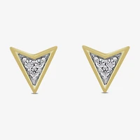 1/10 CT. T.W. Lab Grown White Diamond 14K Gold Over Silver 8.5mm Stud Earrings