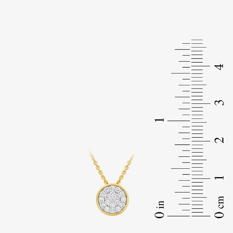 Womens 1/5 CT. Lab Grown White Diamond 14K Gold Over Silver Round 18 Inch Pendant Necklace