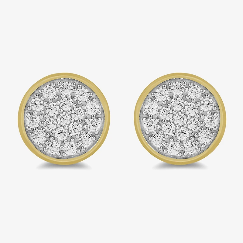 1/4 CT. T.W. Lab Grown White Diamond 14K Gold Over Silver 8.3mm Round Stud Earrings