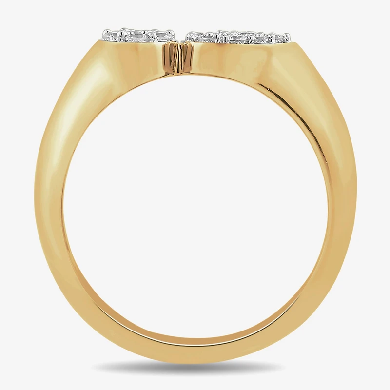 Womens 1/ CT. T.W. Lab Grown White Diamond 14K Gold Over Silver Cocktail Ring