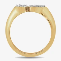 Womens 1/ CT. T.W. Lab Grown White Diamond 14K Gold Over Silver Cocktail Ring