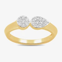 Womens 1/ CT. T.W. Lab Grown White Diamond 14K Gold Over Silver Cocktail Ring