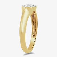 Womens 1/ CT. T.W. Lab Grown White Diamond 14K Gold Over Silver Cocktail Ring