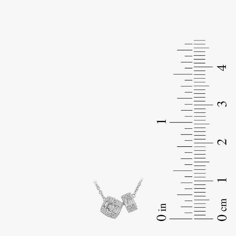 Womens 1/4 CT. T.W. Lab Grown White Diamond Sterling Silver 18 Inch Pendant Necklace