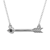 Personalized Sterling Silver Initial Arrow Pendant Necklace