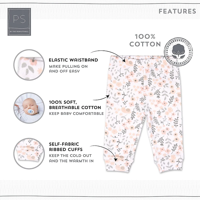 The Peanutshell Baby Girls Tapered Regular Fit Pull-On Pant