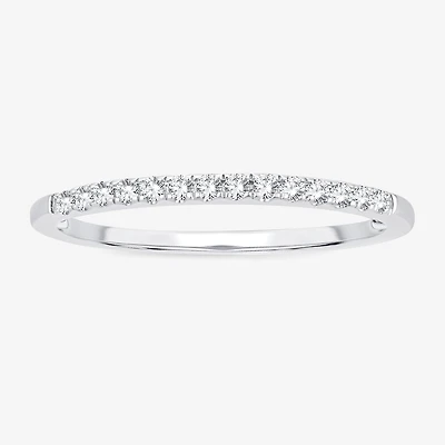 Womens 1/10 CT. T.W. Natural White Diamond 10K Gold Wedding Band