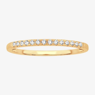 Womens 1/ CT. T.W. Natural White Diamond 10K Gold Wedding Band