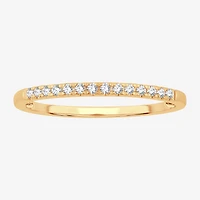 Womens 1/ CT. T.W. Natural White Diamond 10K Gold Wedding Band