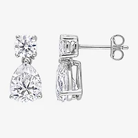 Womens CT. T.W. Lab Created White Moissanite Sterling Silver Drop Earrings
