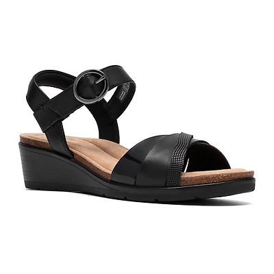 Clarks Womens Kacha Twist Wedge Sandals