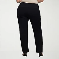 24seven Comfort Apparel Womens Plus Skinny Mid Rise Pant