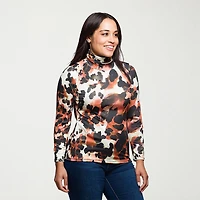 24seven Comfort Apparel Womens Plus Long Sleeve Turtleneck