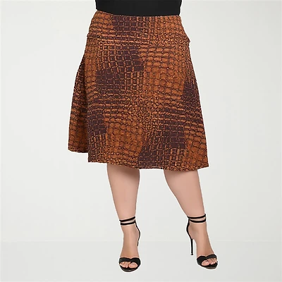 24seven Comfort Apparel Womens Plus A-Line Skirt