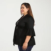 24seven Comfort Apparel Womens Long Sleeve Open Front Plus Cardigan