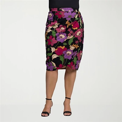 24seven Comfort Apparel Womens Plus Pencil Skirt
