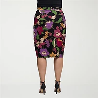 24seven Comfort Apparel Womens Plus Pencil Skirt