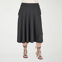 24seven Comfort Apparel Womens Plus Pleated Skirt