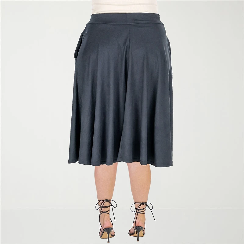 24seven Comfort Apparel Womens Plus Pleated Skirt