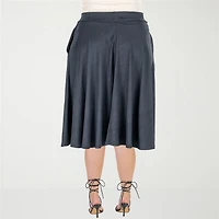 24seven Comfort Apparel Womens Plus Pleated Skirt
