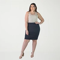 24seven Comfort Apparel Womens Plus Pencil Skirt