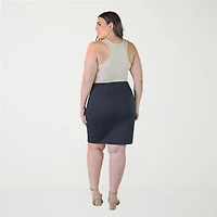 24seven Comfort Apparel Womens Plus Pencil Skirt