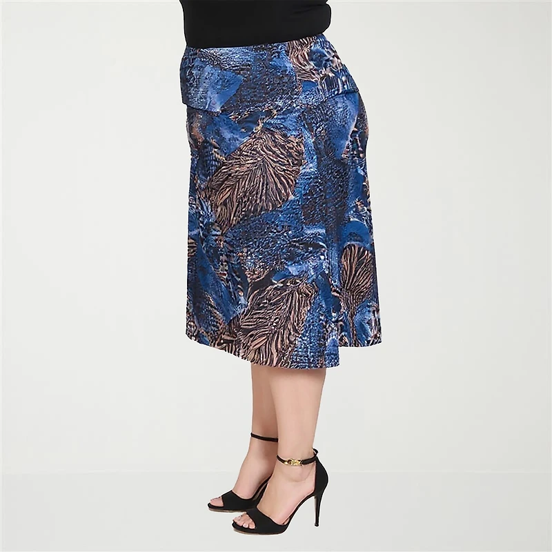 24seven Comfort Apparel Womens Plus A-Line Skirt