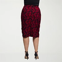 24seven Comfort Apparel Womens Plus Pencil Skirt