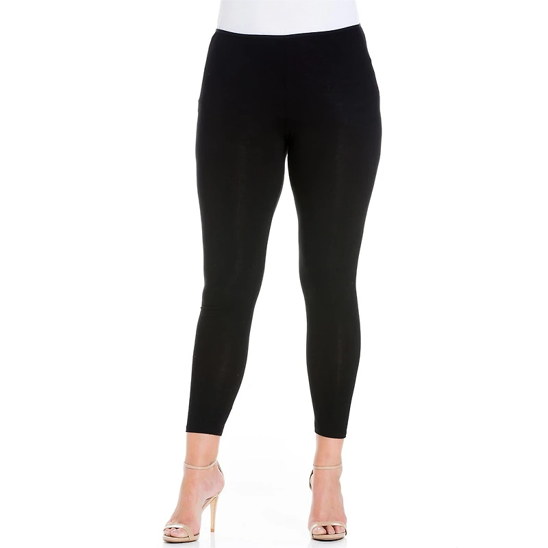24seven Comfort Apparel Womens Knit 28 1/2" Plus 7/8 Ankle Legging