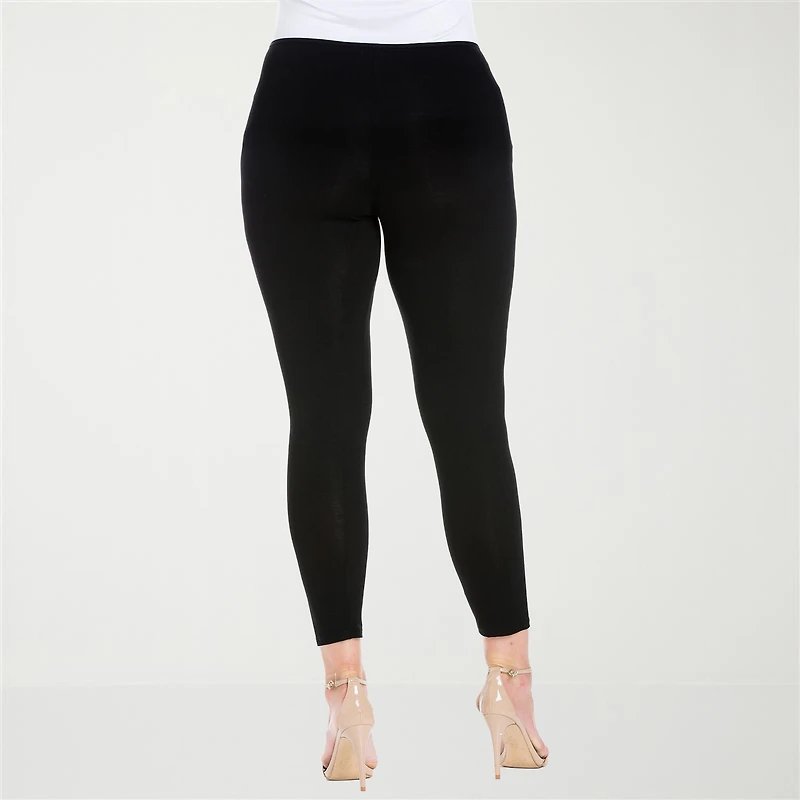 24seven Comfort Apparel Womens Knit 28 1/2" Plus 7/8 Ankle Legging
