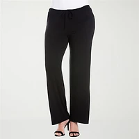 24seven Comfort Apparel Womens Plus Wide Leg Drawstring Pant