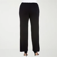 24seven Comfort Apparel Womens Plus Wide Leg Drawstring Pant