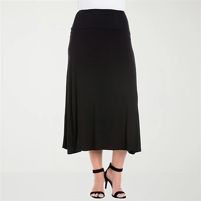24seven Comfort Apparel Womens Plus Maxi Skirt