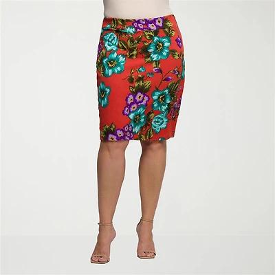 24seven Comfort Apparel Womens Plus Pencil Skirt