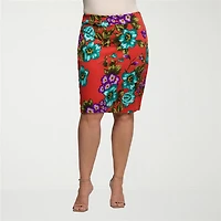 24seven Comfort Apparel Womens Plus Pencil Skirt