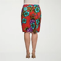 24seven Comfort Apparel Womens Plus Pencil Skirt