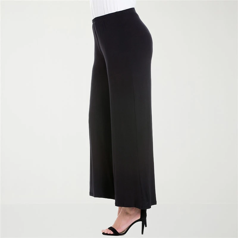 24seven Comfort Apparel Womens Plus Flare Palazzo Pant