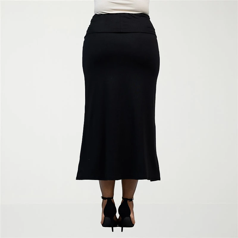 24seven Comfort Apparel Womens Plus Maxi Skirt