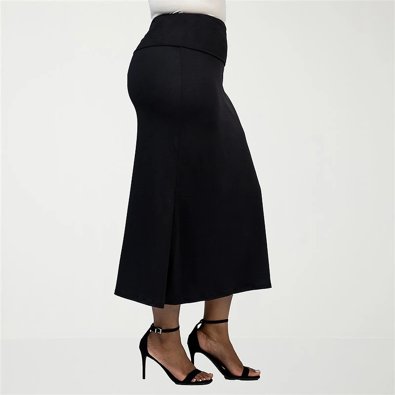 24seven Comfort Apparel Womens Plus Maxi Skirt