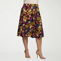 24seven Comfort Apparel Womens Plus Pleated Skirt