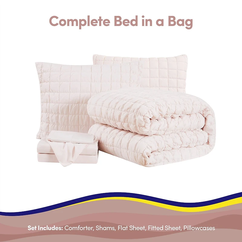 Sweet Home Collection Marshmallow Pouf Kids Bed A Bag Comforter Set
