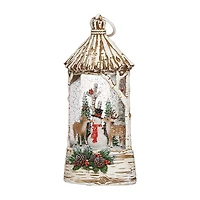 Roman 11"H Lighted Swirl Deer Eating Snowman Nose Christmas Tabletop Decor