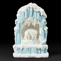 Roman 10"H Lighted Swirl Igloo With Polar Bears Christmas Tabletop Decor